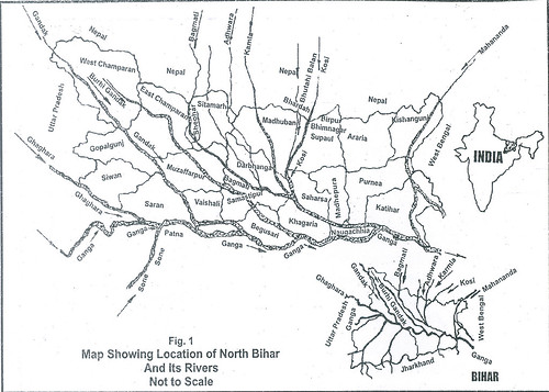 Map Showing Location of North Bihar