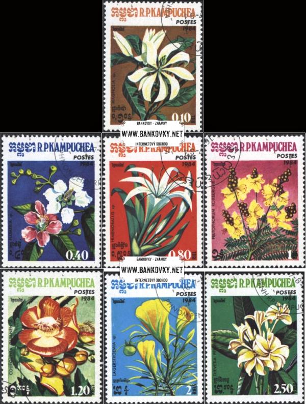 Známky Kambodža 1984 Kvety, razítkovaná séria
