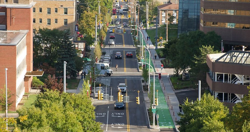 Syracuse Connective Corridor with cycle track