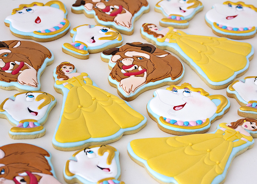 beauty and the beast decorated cookies