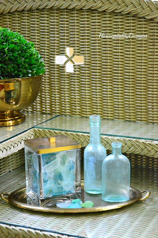 Sea Glass and vintage blue bottles-Housepitality Designs