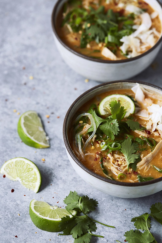 Quick Red Curry Soup {Gluten-Free, Paleo, Veg Options}