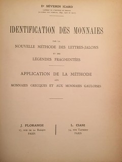 Séverin Icard's Identification des Monnaies cover