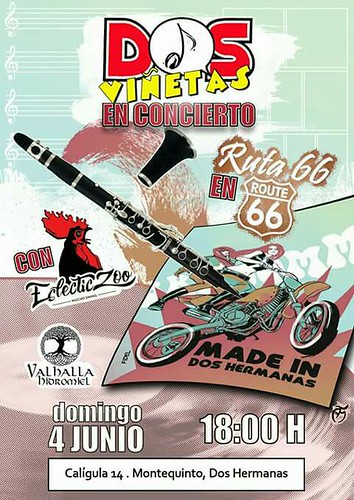 Cartel del concierto de la revista de cómic Dos Viñetas