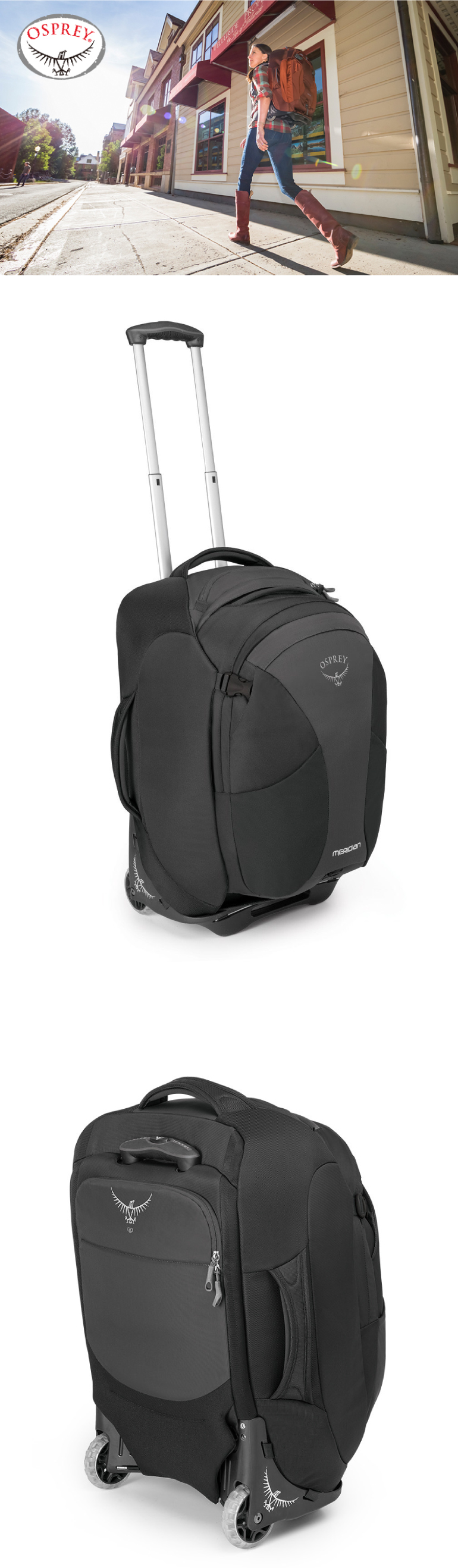 【OSPREY 美國MERIDIAN 60L《金屬灰》子母旅行箱】子母包/22”/MERIDIAN 60L★滿額送