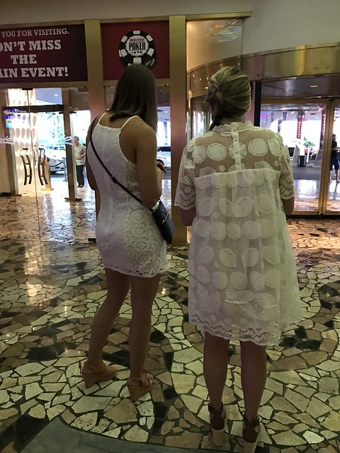 ladies in white at the Rio Hotel