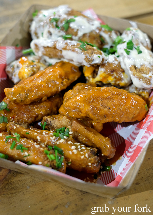 Crispy chicken wings from Maverick Wings at Paddy's Night Food Markets