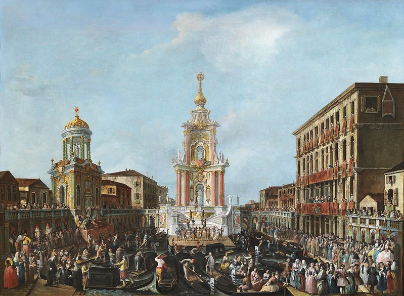 Giovanni Battista Cimaroli - La celebrazione delle nozze del Delfino di Francia presso la Infanta Maria Teresa di Spagna, presso l'Ambasciata di Francia a Venezia, 1745