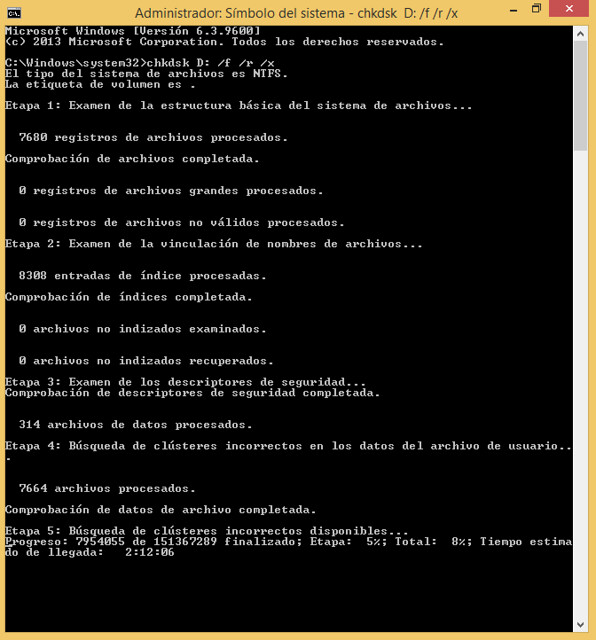 Comando CHKDSK: Escanear, comprobar y reparar disco duro en Windows 10, 8, 7
