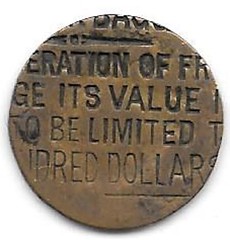 Mystery item struck on Civil War token obverse