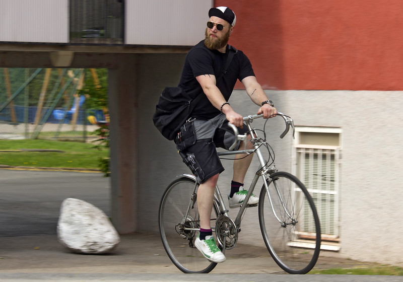 Dude on a cool bike