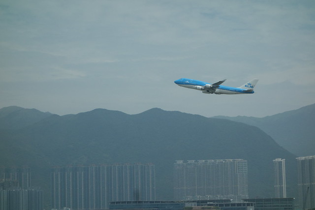 Blue KLM 747, Gray Skies