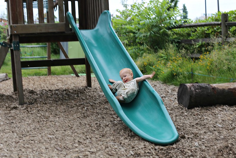 first slide by himself