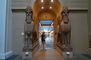 London - British Museum winged human head lion