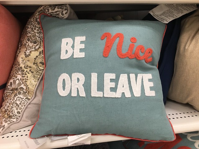 be nice or leave throw pillow