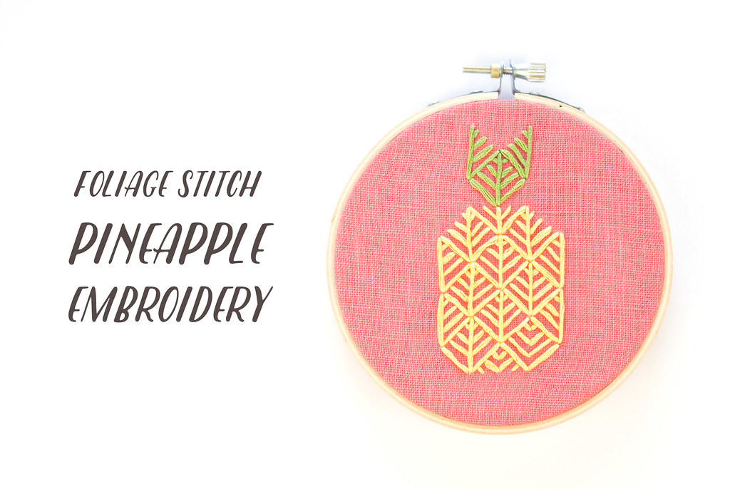 Foliage Stitch Pineapple Embroidery