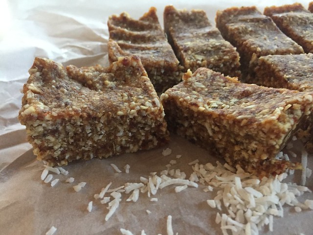 Ginger, coconut and cashew bars