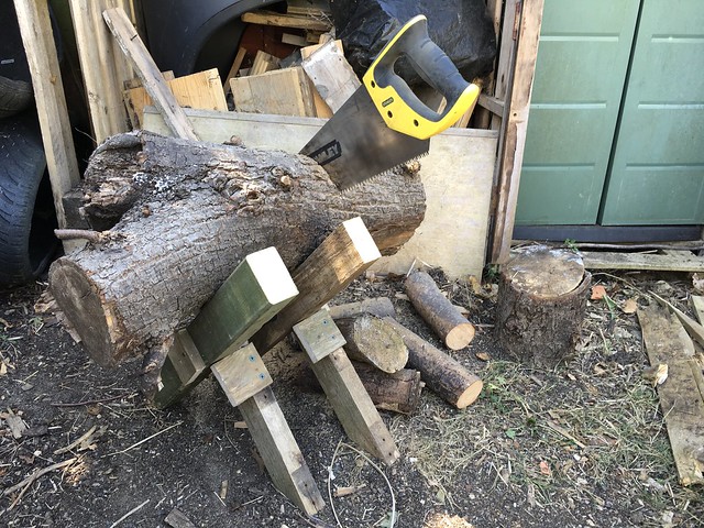 Log on a DIY sawbuck