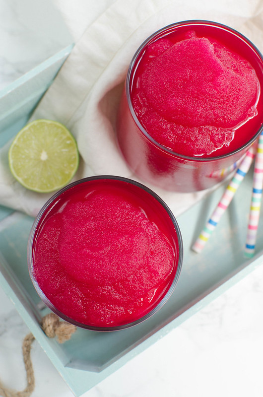 Frozen Prickly Pear Margarita Recipe - fresh prickly pears, lime juice, and tequila! Is there anything better than a gorgeous pink margarita?!