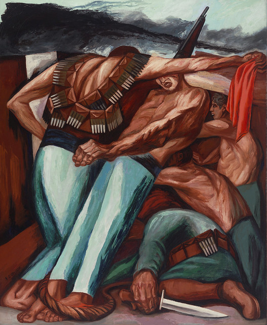 José Clemente Orozco, Barricade, 1931, oil on canvas, the Museum of Modern Art, New York, given anonymously. © 2017 Artists Rights Society (ARS), New York / SOMAAP, Mexico City. From 40 years of Mexican Modern Art at the Museum of Fine Arts Houston