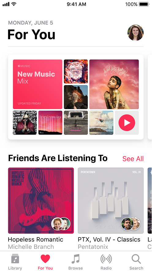 Apple Music iOS11 iPhone amis