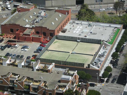 Tennis courts on top of a building in San Francisco | Flickr