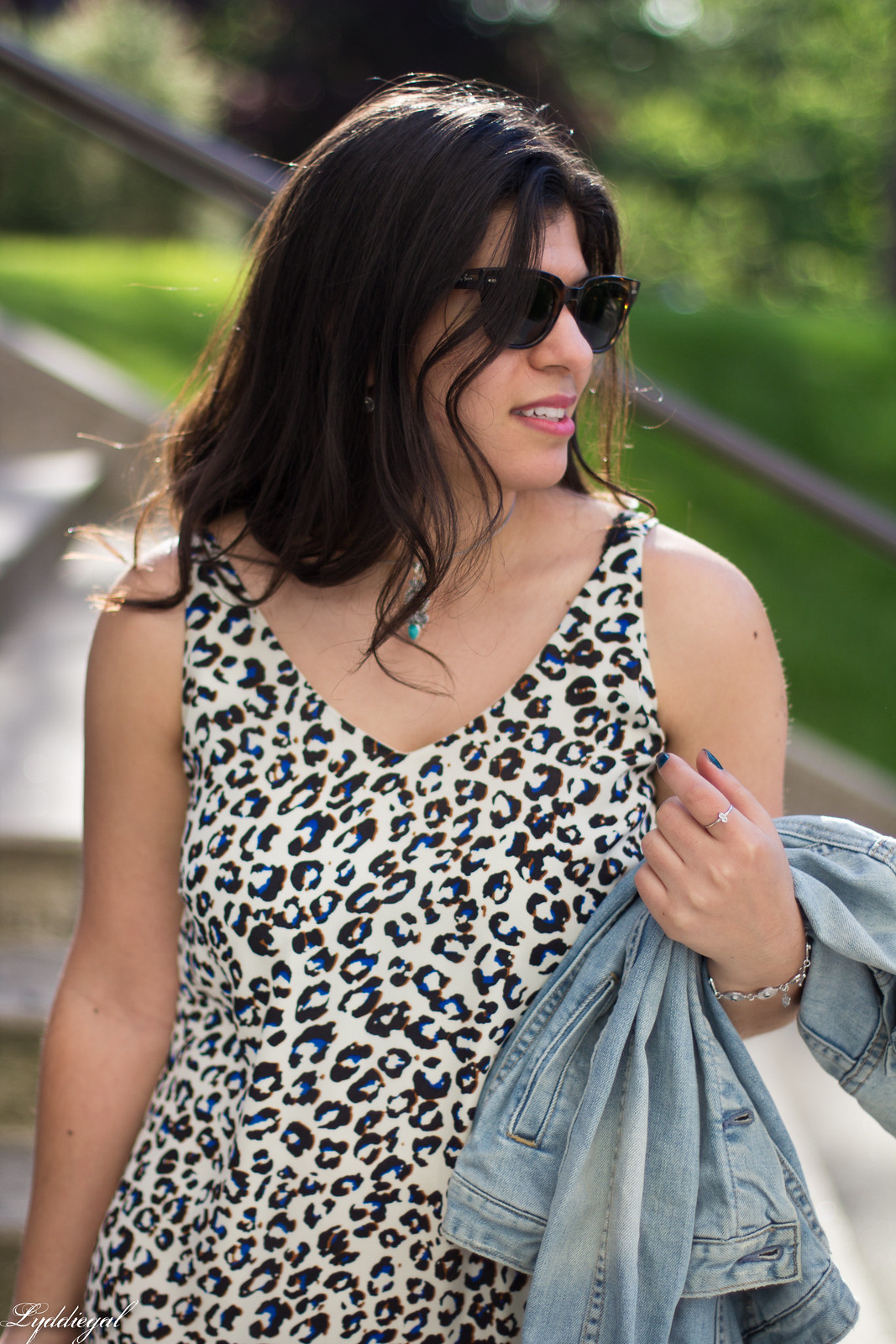 leopard print dress, denim jacket, moonstone jewelry-4.jpg
