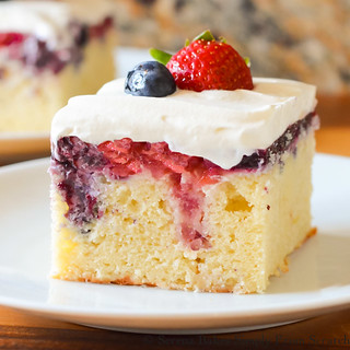 Red White and Blue Patriotic Poke Cake | Serena Bakes Simply From Scratch