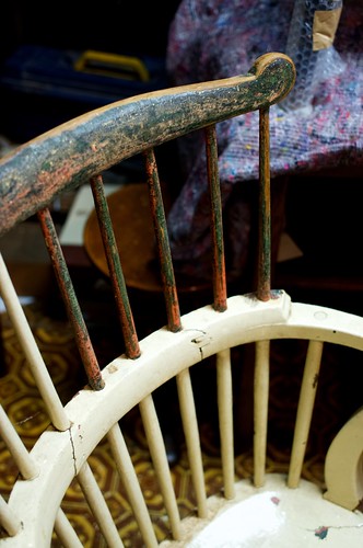 painted comb back windsor chair