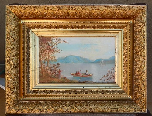 Lake George painting by A.G. Heaton framed