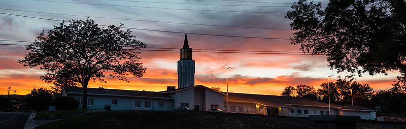 Sunset over LDS church in Prescott Az