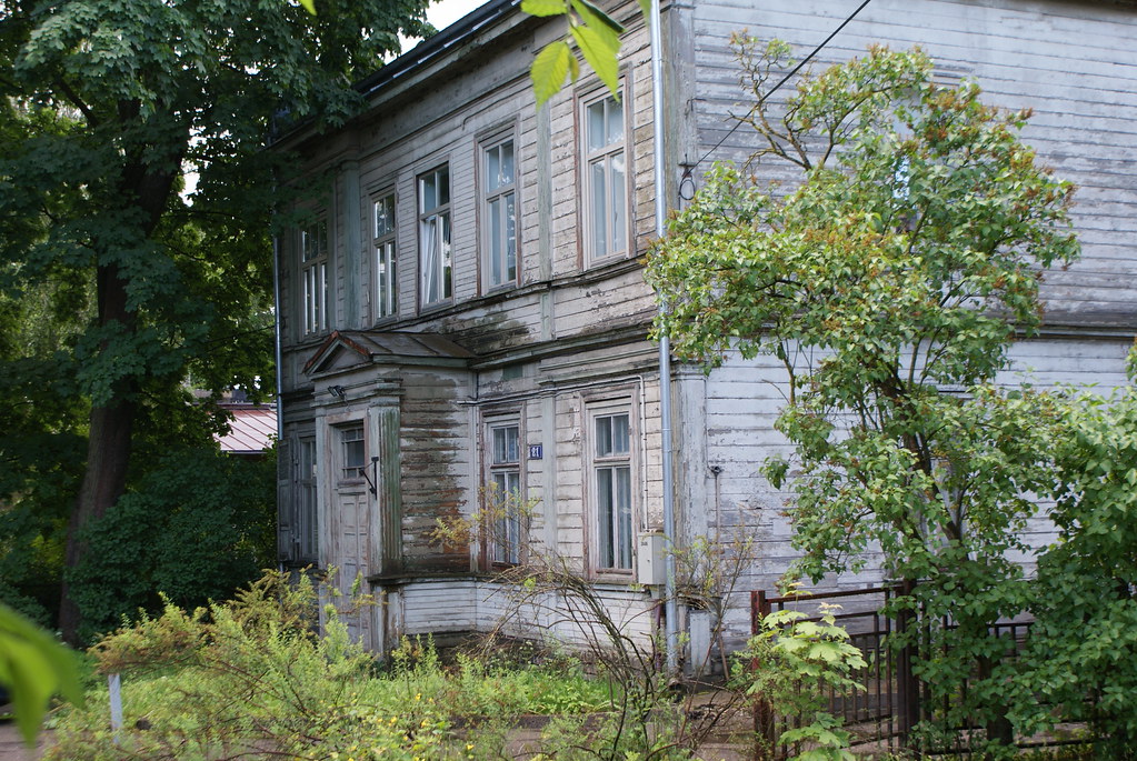 Maison en bois dans le quartier de Pardaugava à Riga.