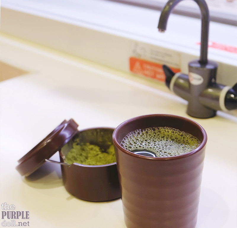 Make your own tea with matcha powder and hot water