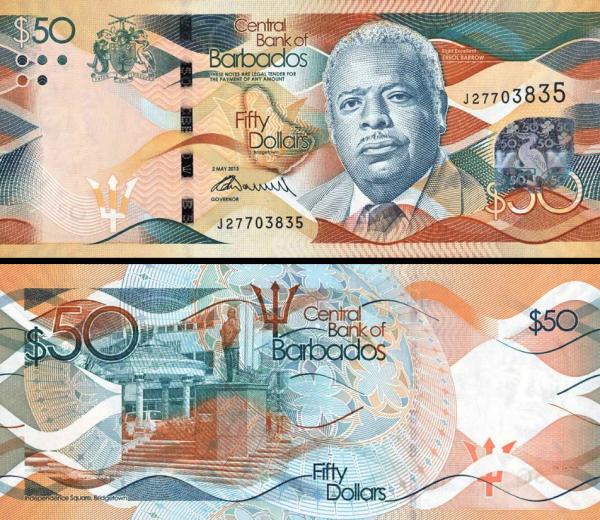 50 barbadoských dolárov Barbados 2013, P77