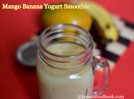Healthy Mango Banana Yogurt Smoothie Ready