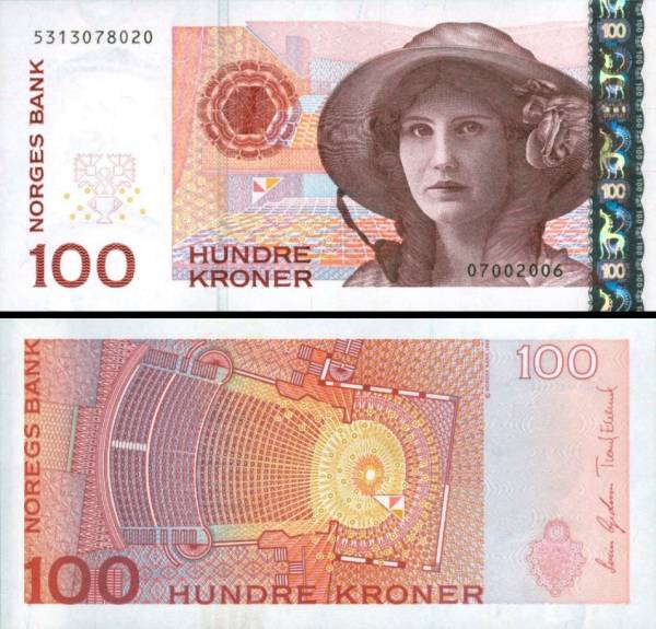 100 korún Nórsko 2006, P49c