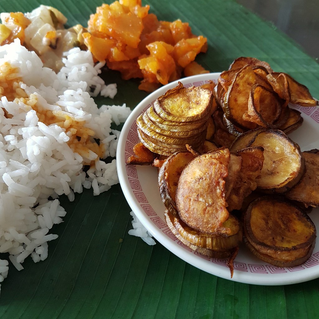 Banana Leaf Vegetarian Rice $7 @ Moorthy's Mathai Banana Leaf Restaurant USJ 4