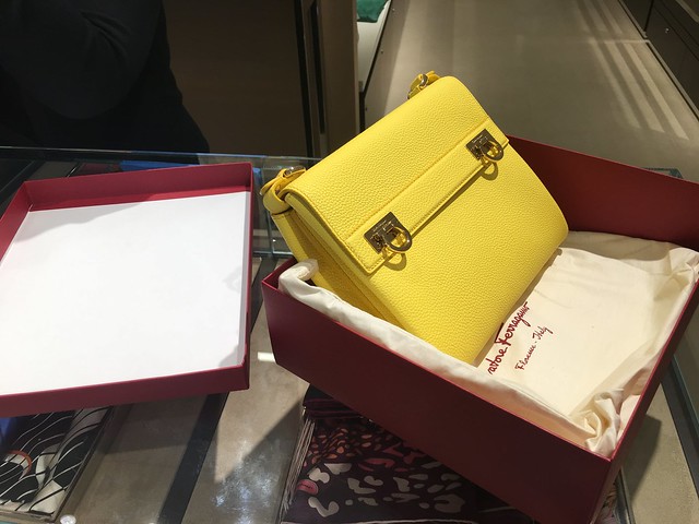 outlet, yellow Ferragamo bag