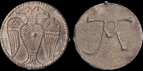 Early English token with Two-Headed eagle