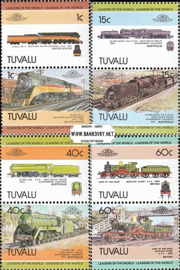 Známky Tuvalu 1984 Staré lokomotívy, nerazítkovaná séria