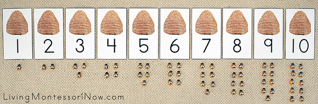 Beehive and Bee Cards and Counters Layout