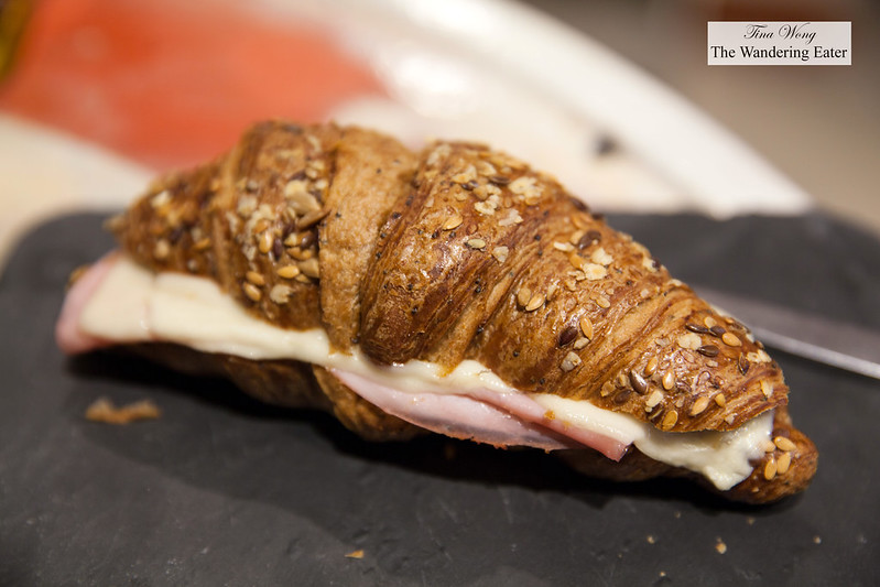 Ham and cheese in seeded croissant