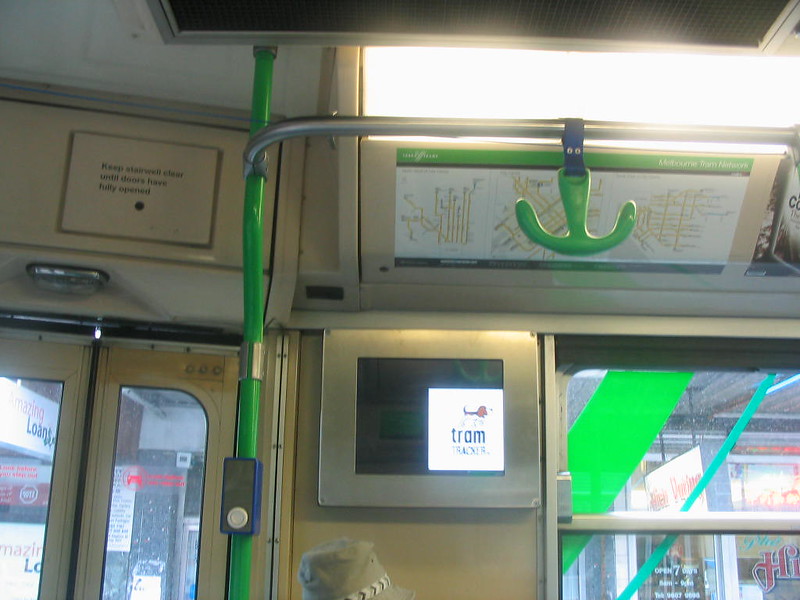 Test screens inside tram 178, June 2007