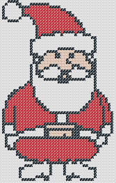 Preview of Christmas Stockings Personalized with Santa Clause Cross Stitch Pattern