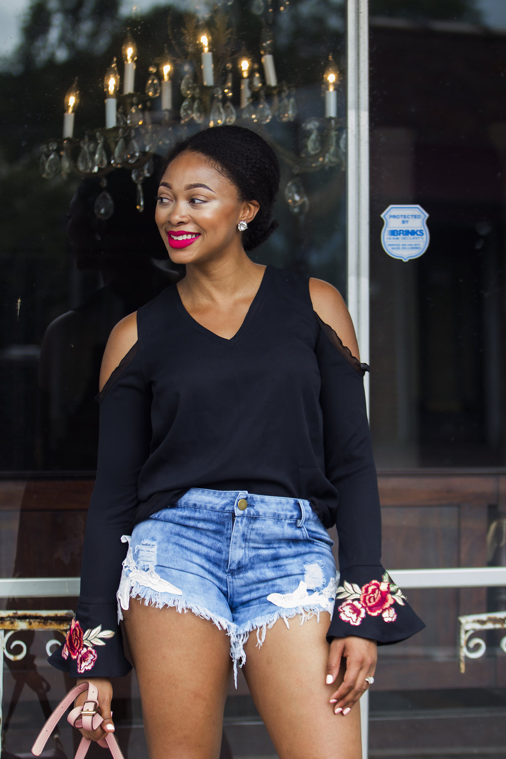 how to wear a cold shoulder blouse