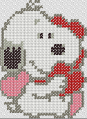 Preview of Cross Stitch Pattern: Snoopy Valentine