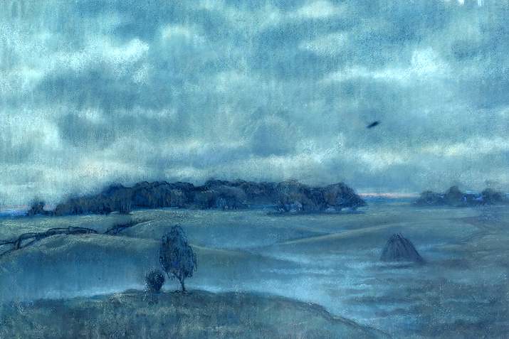 Живопись Г.В. Салькова сочетает в себе удивительное созвучие лермонтовской поэзии, а это и туманы, осеребренные луной, стихий тревожный рой в грозовом небе, туч огнистые края на далеком горизонте