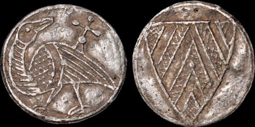 Early English token with pelican