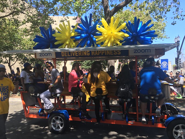 Warriors parade,  Delivering happiness cart