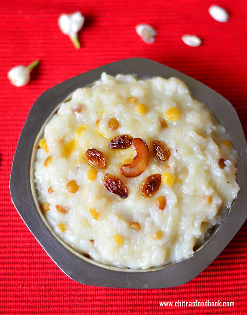 Andhra sweet pongal recipe with milk and sugar